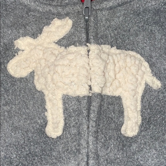 CARTER’S➕Fleece Moose Hooded Romper - Picture 2 of 5